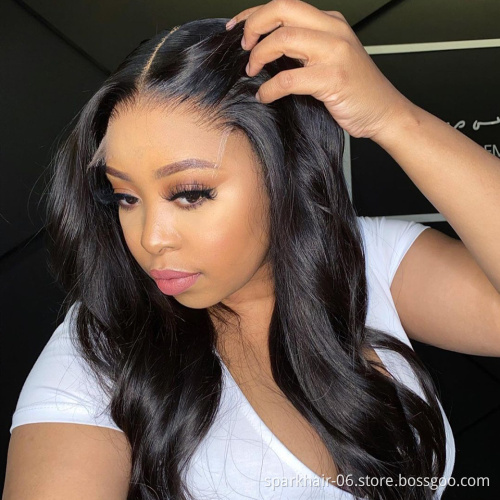 SPARK 30 Inch 32Inch Indian Virgin Human Hair Wigs,Brazilian Peruvian Body Wave 4X4 Cuticle Aligned 3 Part Lace Closure Wig